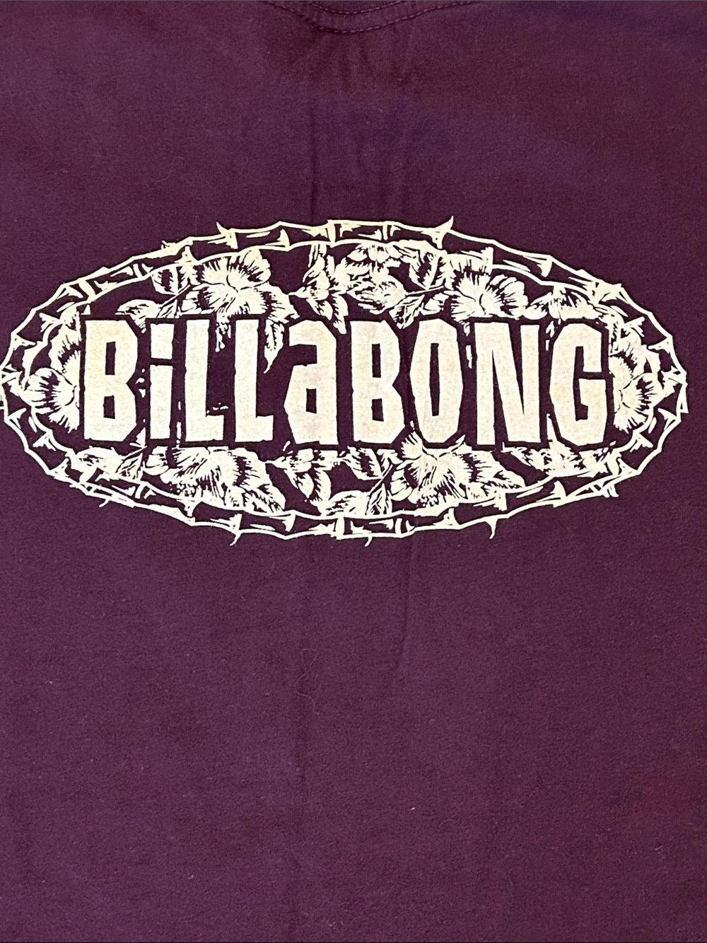 Vintage Y2K Billabong Maroon Long Sleeve Logo Tee - Picture 3 of 10
